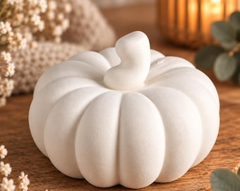 White pumpkin decoration | Handmade autumn decoration | Decorative pumpkin for table & shelf | Scandinavian autumn decoration | Gift idea