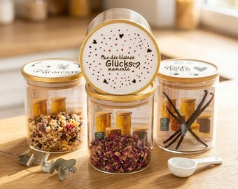 Moments of Happiness Raysin Decorative Storage Jar | Sustainable Storage Jar with Wooden Lid | Gift for Kitchen Organization