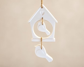 Hanging decoration with birds and house | Venus arm decoration for your home, two variations