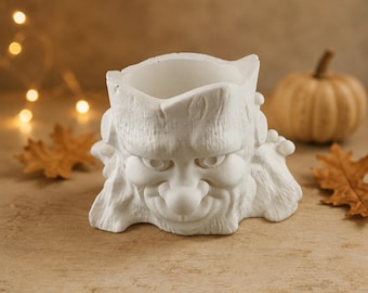 White forest spirit planter made from casting powder – fantasy plant decoration