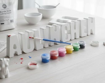 Personalized Letter Decorations | DIY Casting Powder Kit | Handmade Raysin Venus Arm Gift | Custom Christening Baby Wedding Names
