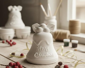 Raysin Bell Casting Powder Christmas Decoration – Handmade Venus Arm Gift for Festive & Cozy Moments | Advent Decoration Plaster Bell