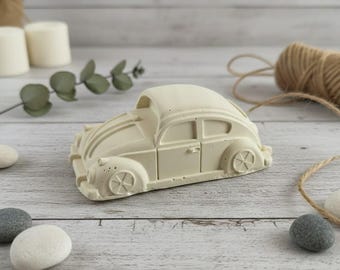 Car decoration from Raysin, Beetle style minimalist, gift for car lovers & housewarming, handmade casting powder sculpture, Hygge living room
