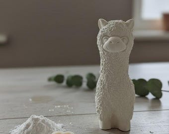 White alpaca decorative figure, minimalist sculpture, modern home accessory, heartfelt gift idea, Hygge style