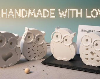 Decorative owls | Raysin gift owl | Venus arm casting powder | Handmade with love | Lucky charm | Spring/Autumn decoration | Modern