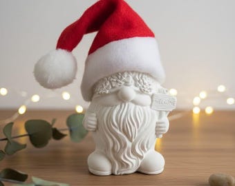Handmade casting powder gnome, welcome gift, cute Christmas decoration, Scandinavian, Raysin Venus arm figurine, unique item