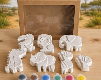Animal figure painting set made of casting powder – pets or zoo animals