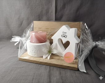 Housewarming gift | Raysin home decor gift set | Cozy candle | Concrete Venus arm | Home Sweet Home | Loving gift set