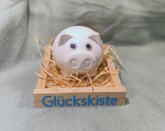 Raysin piggy lucky box decoration gift souvenir heart love DIY wooden decoration silicone mold