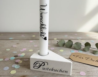 Pustekuchen Candle Holder made of Raysin | Birthday Gift Decoration | Small Gift | Handmade Casting Powder Gift Idea for Women