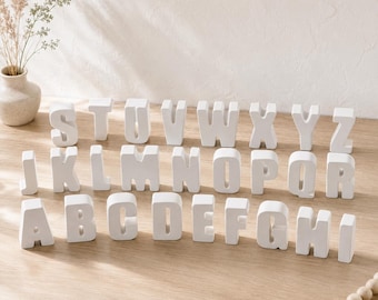 Decorative letters made from casting powder – hand-poured, white & individually selectable | personalized name decorations