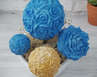 Handmade flowers made of casting powder – airbrush painted on stem – decorative flowers unique