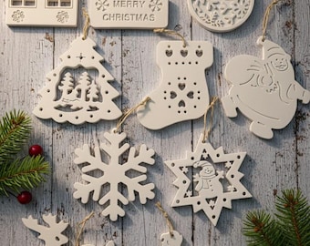 Nostalgic Christmas decoration set | Raysin casting powder pendants | Scandinavian design | Country-style Christmas tree ornaments | Gift