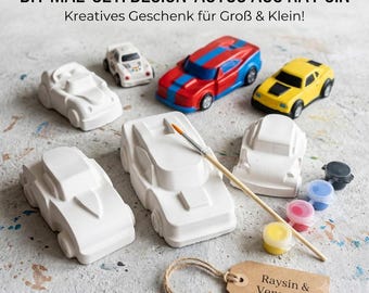 Car Painting Craft Kit: DIY Casting Powder & Painting Set for Kids, Families – Craft a Raysin Race Car – Easter Gift Idea for Boys and Girls