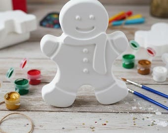 DIY Gingerbread Man Painting Kit from Raysin | Creative Set for Kids & Adults | Paint Your Own Christmas Decorations | Craft Kit Gift Idea