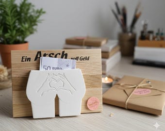 An ass full of money – Funny money gift made of Raysin – funny decoration with money compartment – Handmade souvenir – Gift idea with humor