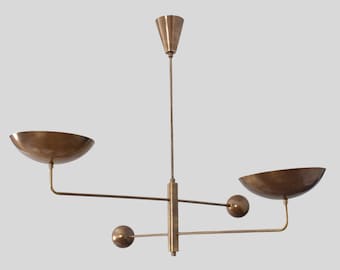 Mid Century Modern Messing Kronleuchter: Sputnik Deckenleuchte
