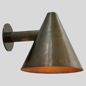 Brass Cone Wall Sconce: Mid-Century Modern Stilnovo Style
