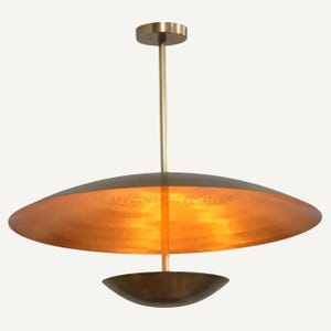 Brass Chandelier Vintage Style | Mid Century Pendant Light | Ceiling Hanging Light for Dining Room, Kitchen Island, Entryway, Hallway