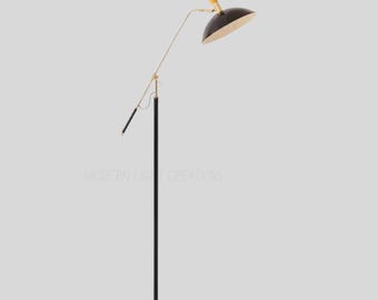 Handmade Brass Mid Century Modern Floor Lamp | Italian Stilnovo Style
