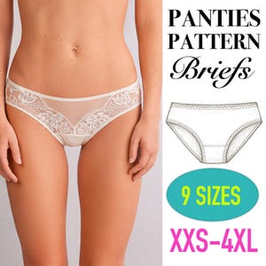 Briefs Panties Sewing Pattern | XXS–4XL | PDF Underwear Pattern | DIY Lingerie Sewing Template | Instant Download