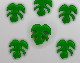 Set of 6 leaf fridge magnets - Monstera cheese plant - Polymer Clay Décor
