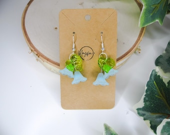 Bluebell Flower Drop Earrings - Whimsical Silver Plated Dangles - Beaded Jewellery - Spring Flowers