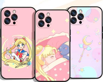 Magical Anime Moonlight Guardian custom Phone Cases for iPhone, Samsung & Google Pixel – Unique Art Designs