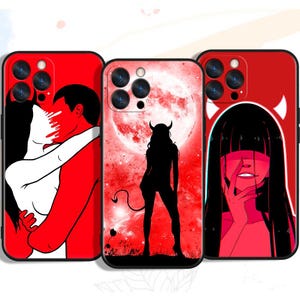 Devil Girl Red Flames Protective Phone Cases for iPhone, Samsung & Google Pixel - Unique Art Designs