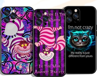 Custom Cartoon Cheshire Cat Phone Cases for iPhone, Samsung & Google Pixel – Unique Art Designs