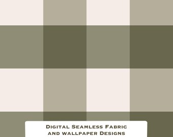 Fabric and Wallpaper Digital Download Olive Gingham Fabric Pattern: Classic Cottage Style (Digital Download)