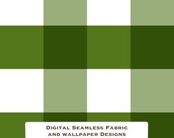 Fabric and Wallpaper Digital Download Green Gingham Seamless Pattern – Farmhouse Fabric, Wallpaper (Digital Download)