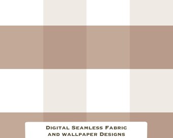 Fabric and Wallpaper Digital Download Mocha Gingham Pattern: Farmhouse Fabric, Wallpaper (Digital Download 20x20in PNG/JPEG)