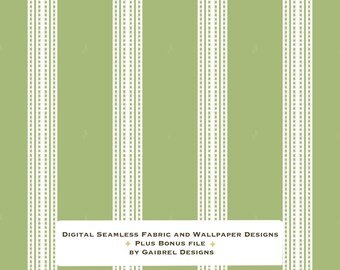 Fabric and Wallpaper Digital Download Modern Green Stripe Fabric Pattern: Ticking Stripes Seamless Design (Digital Download)