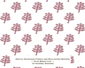 Fabric and Wallpaper Digital Download Floral Block Print Seamless Pattern: Raspberry Flowers (Digital Download)