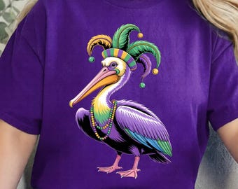 Camiseta de pelícano del Mardi Gras, sudadera del festival de Luisiana, camiseta del equipo del carnaval del Mardi para hombres y mujeres