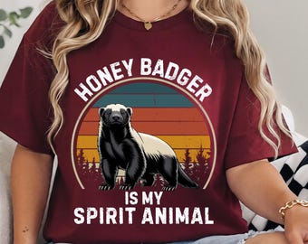 Camiseta retro con espíritu animal de tejón de miel, sudadera con gráfico de animal vintage