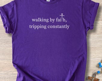 Camiseta "Caminando por la fe": Ropa cristiana minimalista