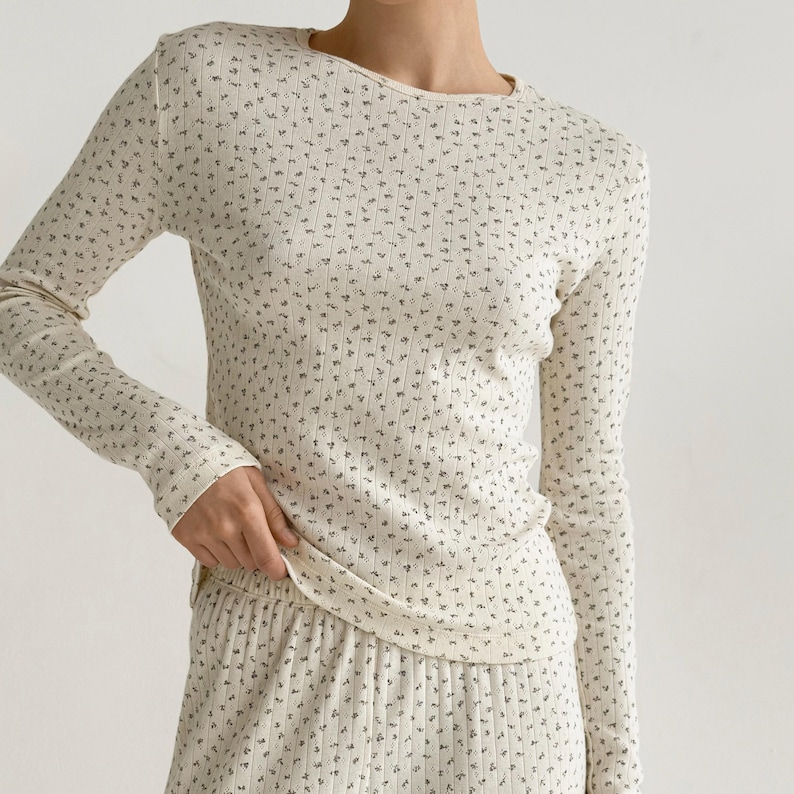 Women Loungewear Long Sleeve Shirt And Pants Lounge Set Soft Pajama For Women Home Clothes Organic Clothing Gift For Girlfriend Loungewear image 15