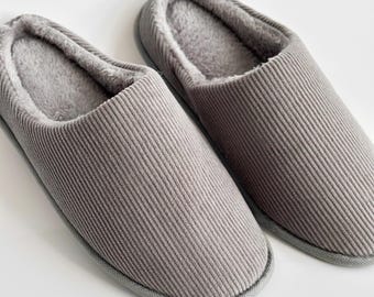 Men’s Home Slippers: Soft Velvet Indoor Shoes with Non-Slip Sole for Comfort