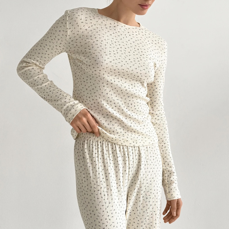 Women Loungewear Long Sleeve Shirt And Pants Lounge Set Soft Pajama For Women Home Clothes Organic Clothing Gift For Girlfriend Loungewear image 18