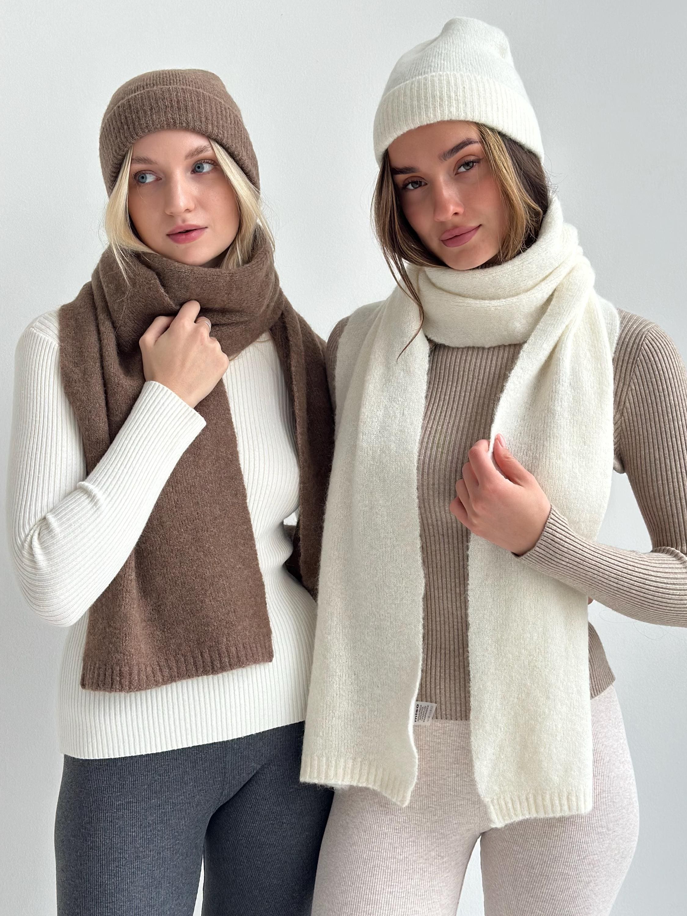 Gray Hat Scarf Set - Etsy