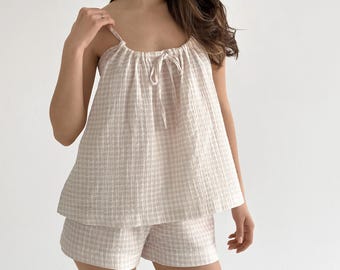 Organic Muslin Pajama Set – Breathable Cotton Summer Lounge Wear
