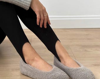 Teddy-Flauschige Ballerinas: Gemütliche, warme Hausschuhe für Damen