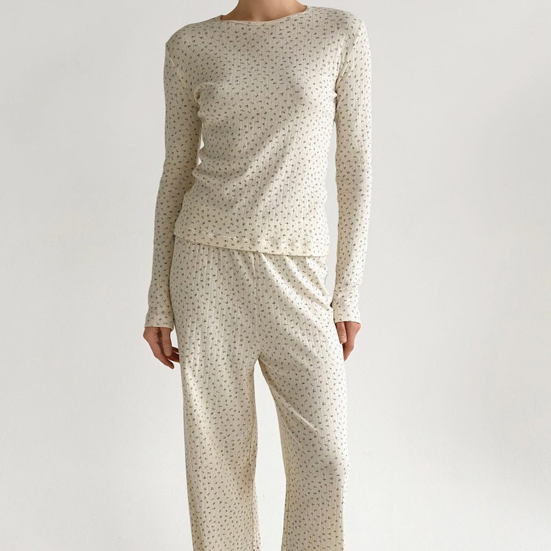 Women Loungewear Long Sleeve Shirt And Pants Lounge Set Soft Pajama For Women Home Clothes Organic Clothing Gift For Girlfriend Loungewear image 2