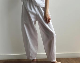 Organic Linen Lounge Pants: Breathable Wide Leg Pajamas