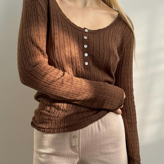 Cotton Top Soft Long Sleeve Pure Cotton Shirt Cotton Loungewear Womens Sleepwear Long Sleep Top Clothing Gift Casual Wear Organic Clothes