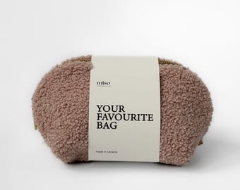 Teddy Plush Cosmetic Bag, Travel Toiletry Organizer