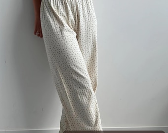 Pajama Bottoms Pants For Women Cotton Sleep Pants Self Care Gift For Girlfriend Organic Cotton Pajama Soft Loungewear For Everyday Homewear