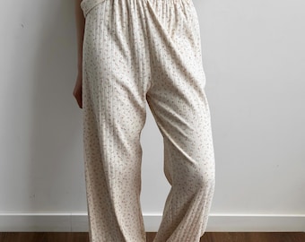 Cotton Pajama Pants, Ribbed Sustainable Loungewear
